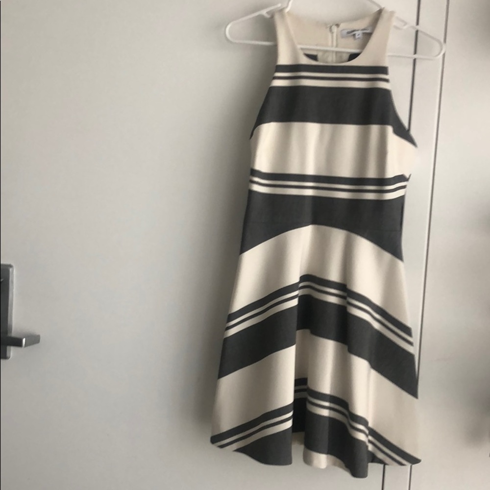 Gray, white striped Elizabeth and James dress